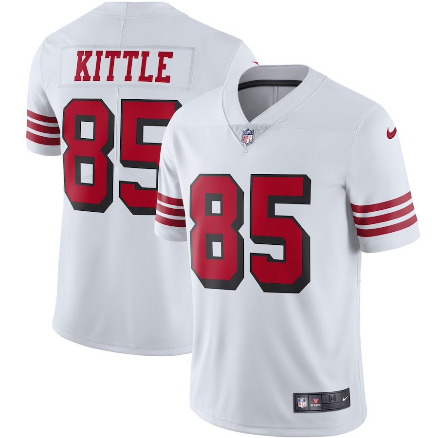 Men San Francisco 49ers 85 George Kittle Nike White Color Rush Vapor Limited NFL Jersey